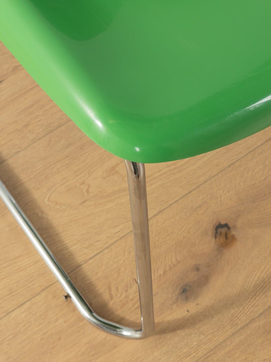 Zestaw sześciu krzeseł SM 400 Swing, plastik zielony, stal chromowana, proj. G. Lange, Niemcy, lata 60. - 286893
