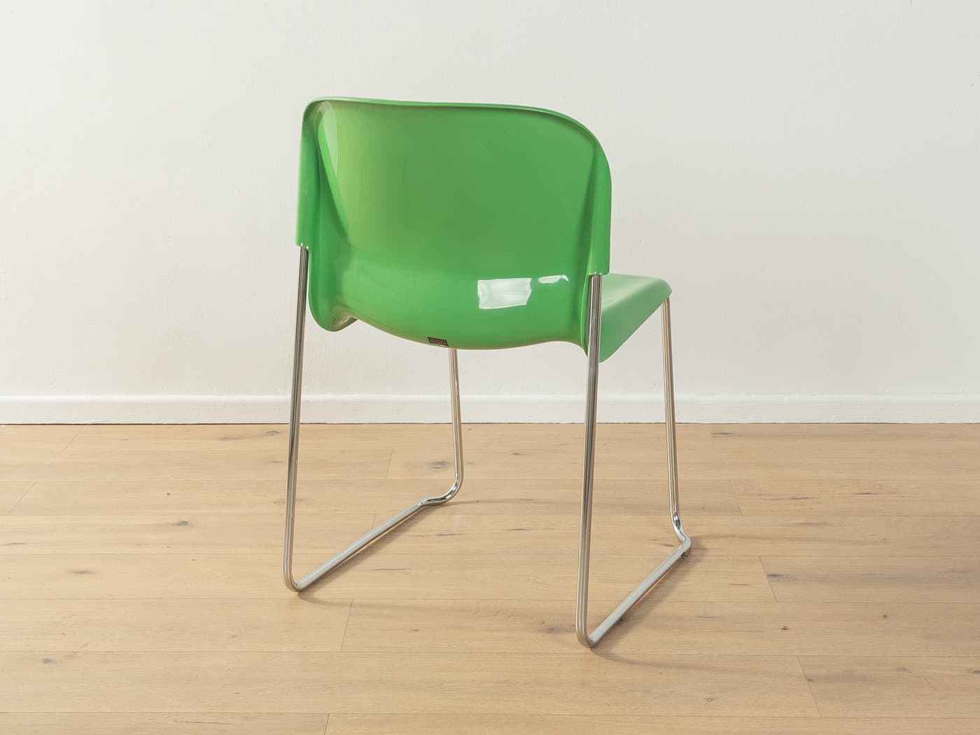 Zestaw czterech krzeseł SM 400 Swing, zielony, plastik, chrom, proj. G. Lange, Niemcy, lata 60. - 286881