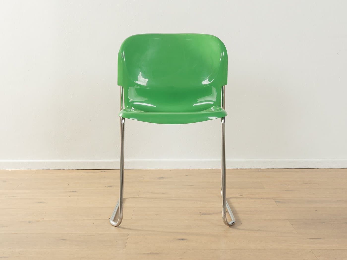 Zestaw czterech krzeseł SM 400 Swing, zielony, plastik, chrom, proj. G. Lange, Niemcy, lata 60. - 286882