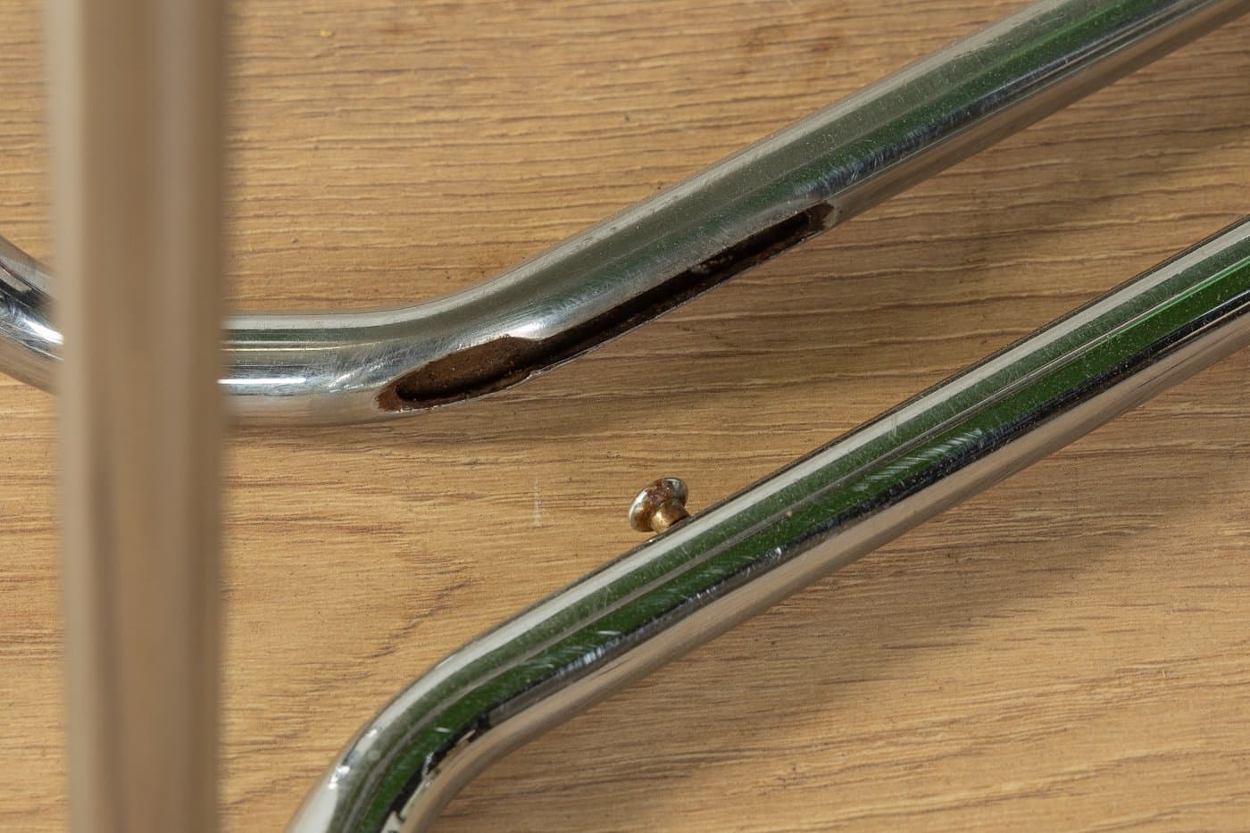 Zestaw czterech krzeseł SM 400 Swing, zielony, plastik, chrom, proj. G. Lange, Niemcy, lata 60. - 286885