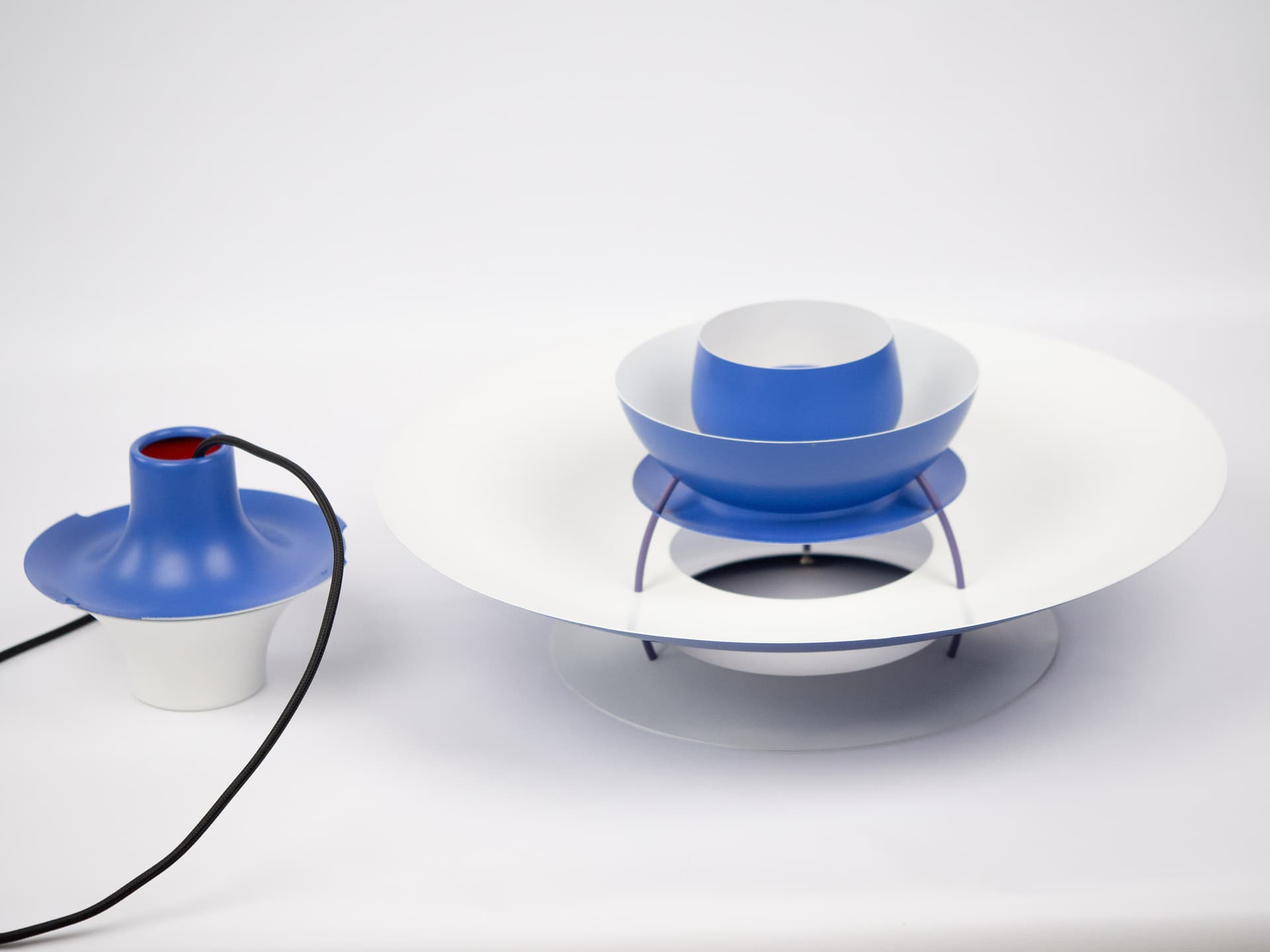 Lampa wisząca PH 5, aluminium niebieski, proj. P. Henningsen, Louis Poulsen, Dania, lata 60. - 284218