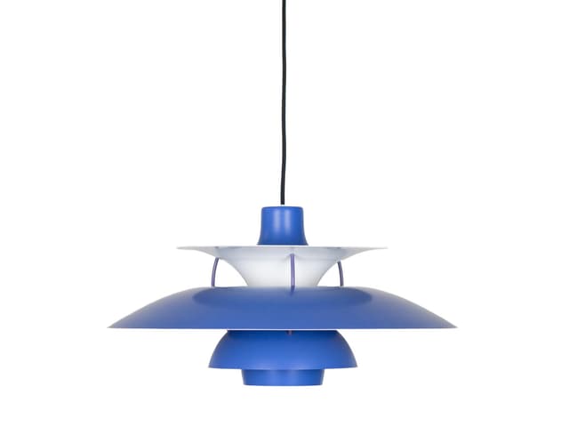 Lampa wisząca PH 5, aluminium niebieski, proj. P. Henningsen, Louis Poulsen, Dania, lata 60. - WYMIARY