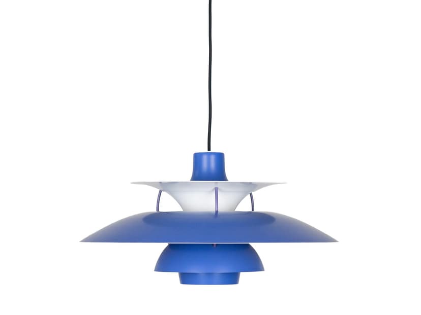 Lampa wisząca PH 5, aluminium niebieski, proj. P. Henningsen, Louis Poulsen, Dania, lata 60.