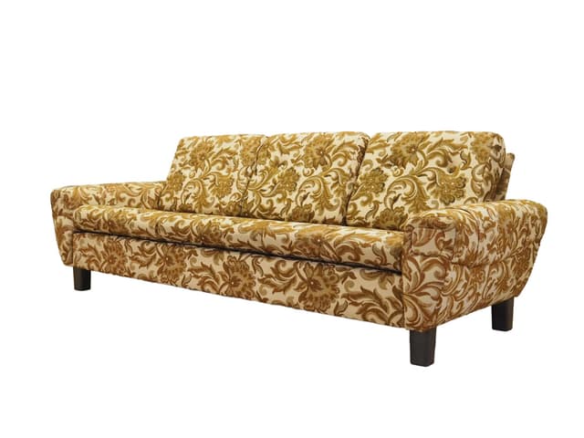 Sofa trzyosobowa, mid-century modern, tkanina multikolor, Dania, lata 60. - WYMIARY