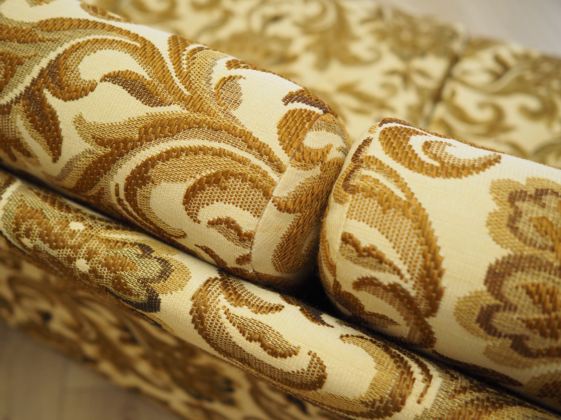 Sofa trzyosobowa, mid-century modern, tkanina multikolor, Dania, lata 60. - 73532