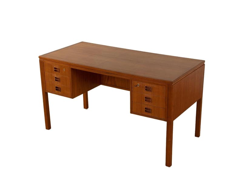 Freestanding desk, brown teak, Denmark, 1960s.