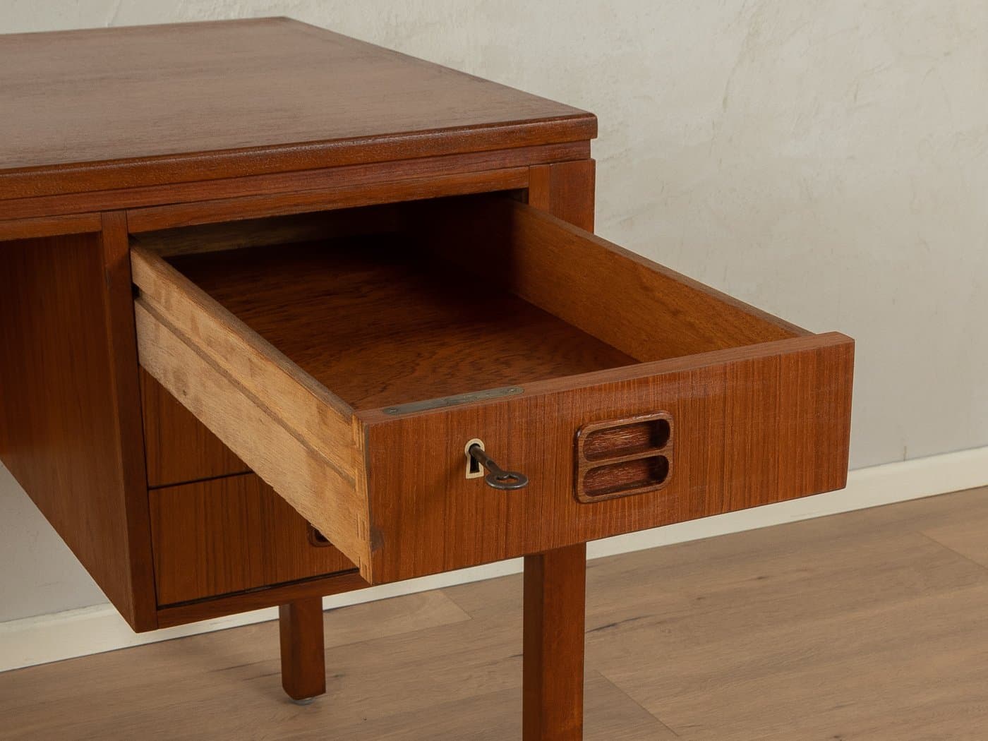 Freestanding desk, brown teak, Denmark, 1960s. - 286867