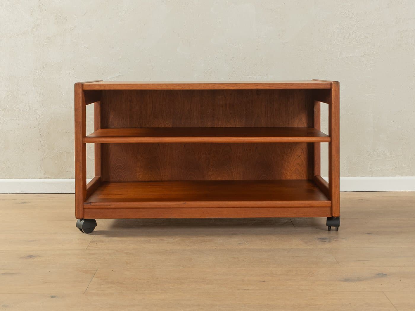 Stolik pomocniczy na kółkach, teak brązowy, Dania, lata 60. - 286796