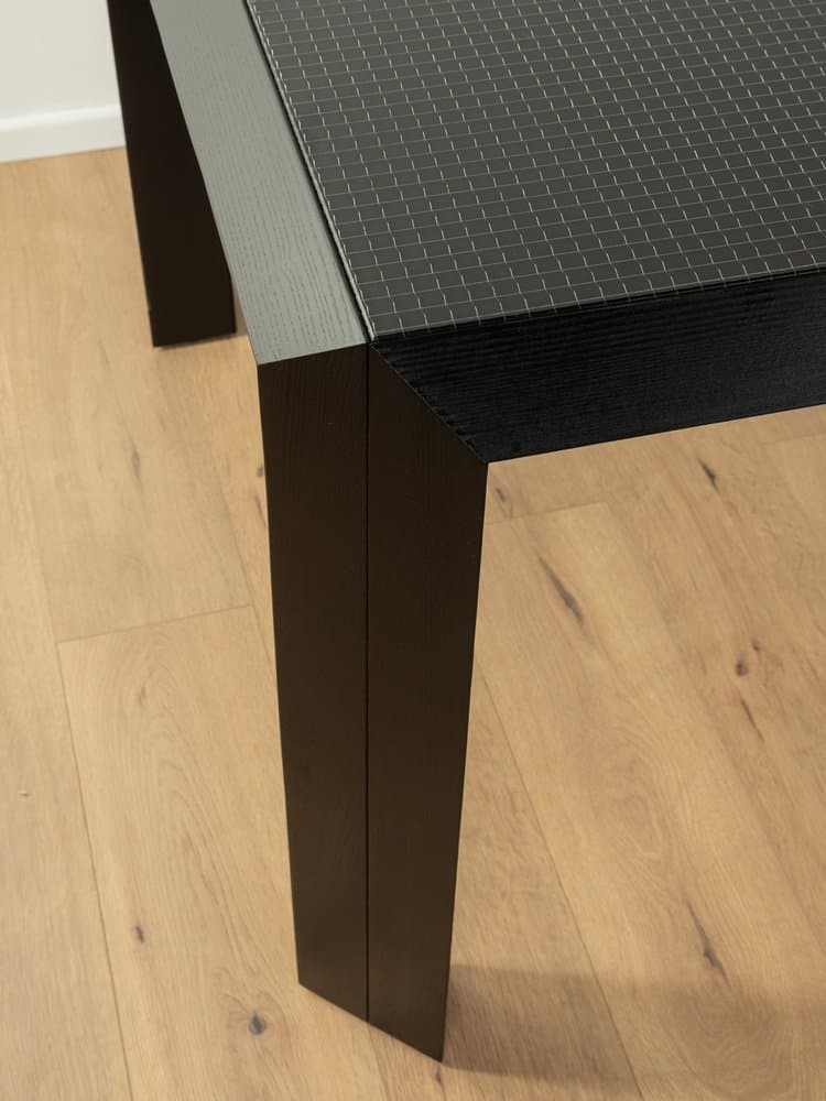 Desk Talete, glass, black ash, by P. Ghianda, G. Regondi, Rosenthal, Germany, 1980s. - 286777