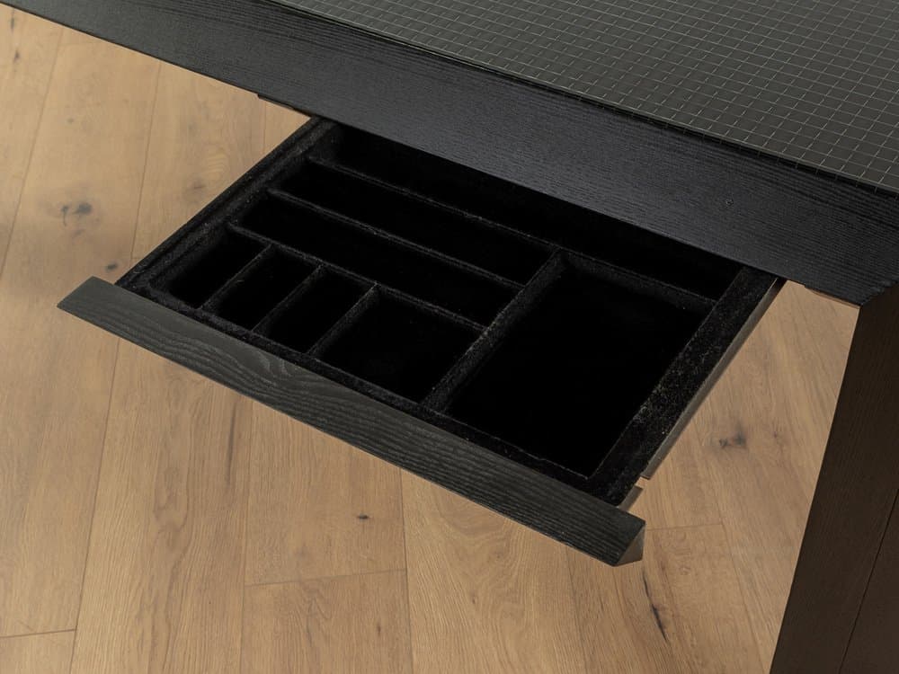 Desk Talete, glass, black ash, by P. Ghianda, G. Regondi, Rosenthal, Germany, 1980s. - 286778