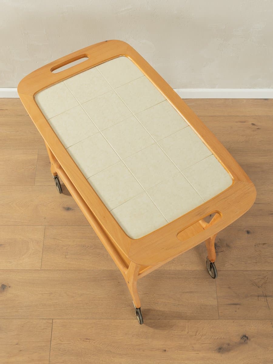 Barek na kółkach, jesion beżowy, metal, plastik, Niemcy, lata 50. - 286700