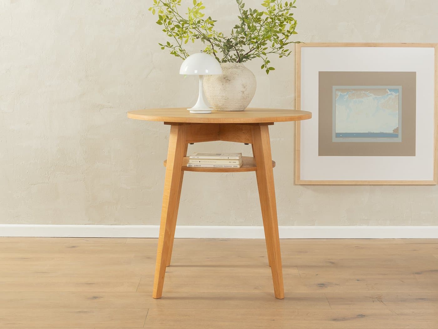 Stolik kawowy z półką, buk jasnobrązowy, orzech jasnobrązowy, lata 60. - 286692