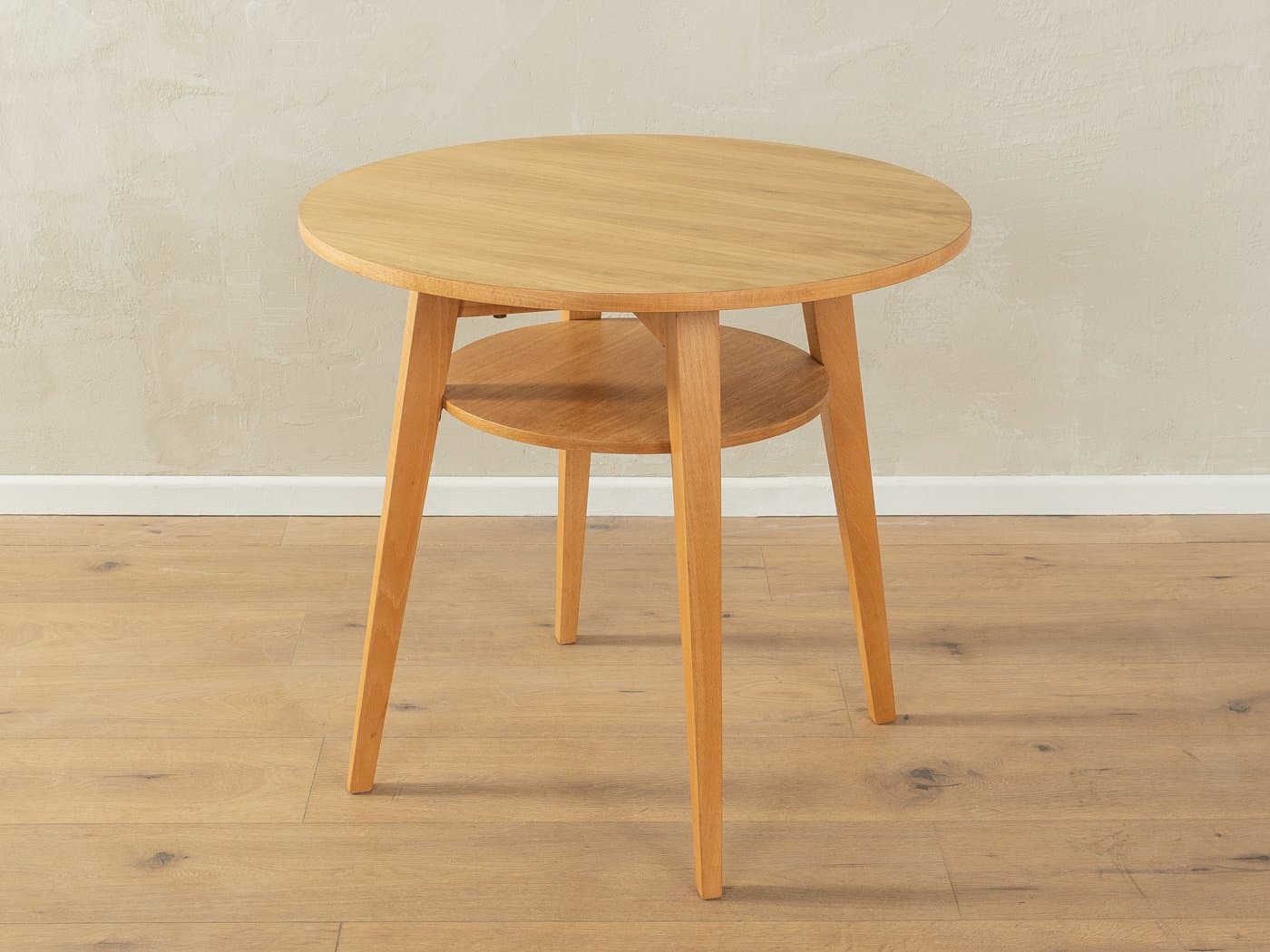 Stolik kawowy z półką, buk jasnobrązowy, orzech jasnobrązowy, lata 60. - 286696