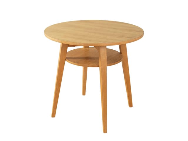 Stolik kawowy z półką, buk jasnobrązowy, orzech jasnobrązowy, lata 60. - WYMIARY