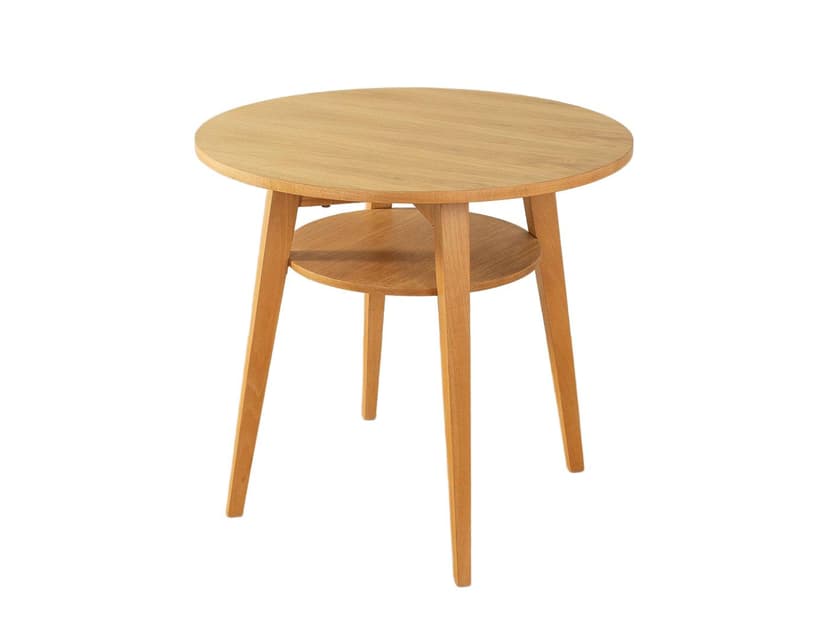 Stolik kawowy z półką, buk jasnobrązowy, orzech jasnobrązowy, lata 60.