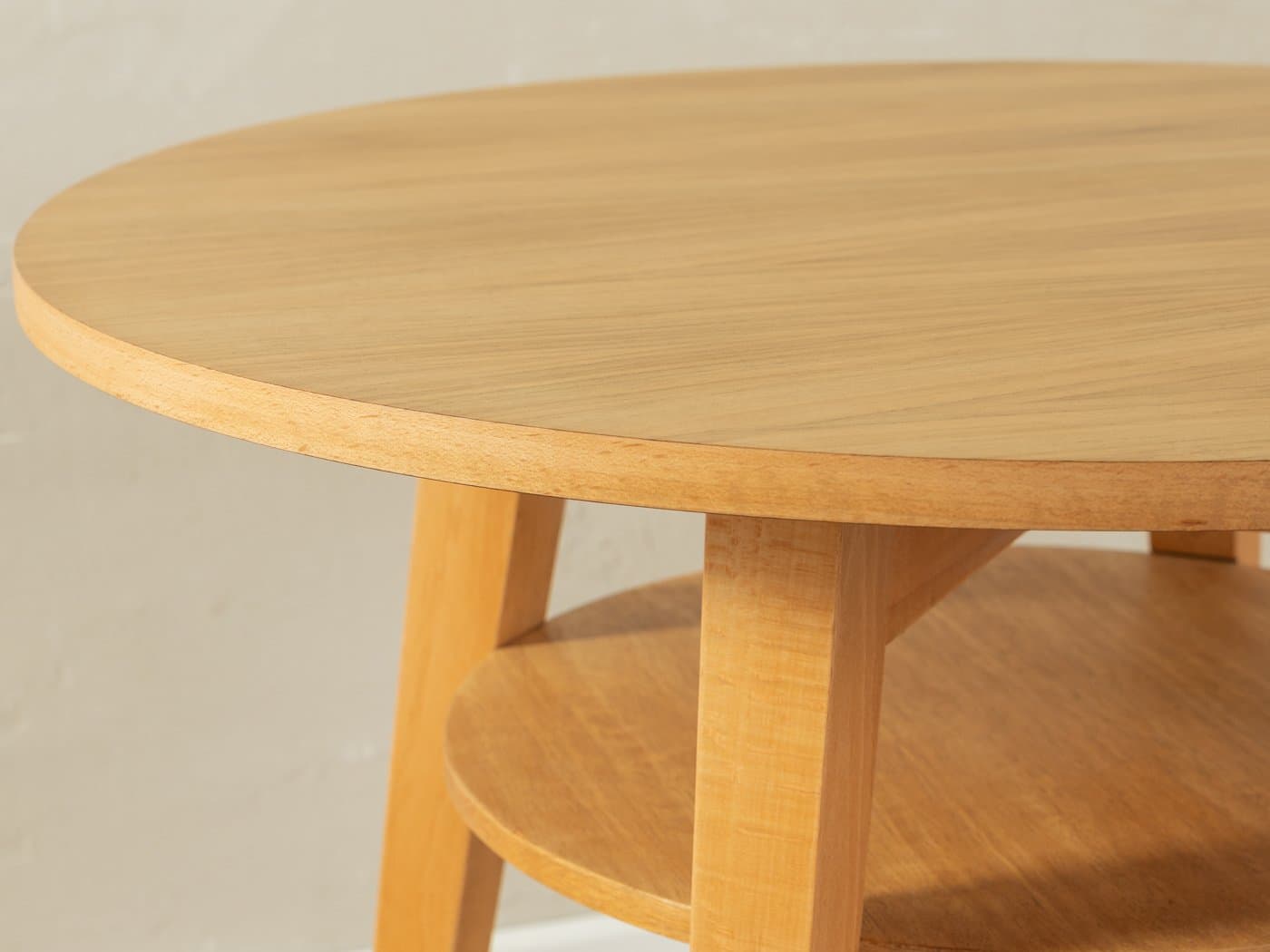 Stolik kawowy z półką, buk jasnobrązowy, orzech jasnobrązowy, lata 60. - 286695