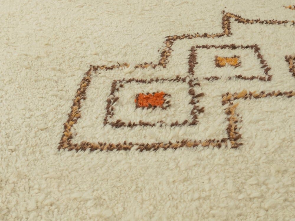 Dywan berberyjski, 344x237 cm, wełna beżowa, Maroko, lata 60. - 286687