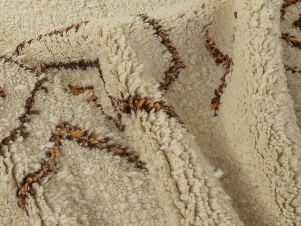 Dywan berberyjski, 344x237 cm, wełna beżowa, Maroko, lata 60. - 286686