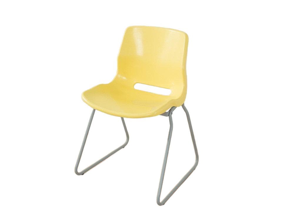 Krzesło Snille, żółty plastik, metal, Ikea, lata 90.
