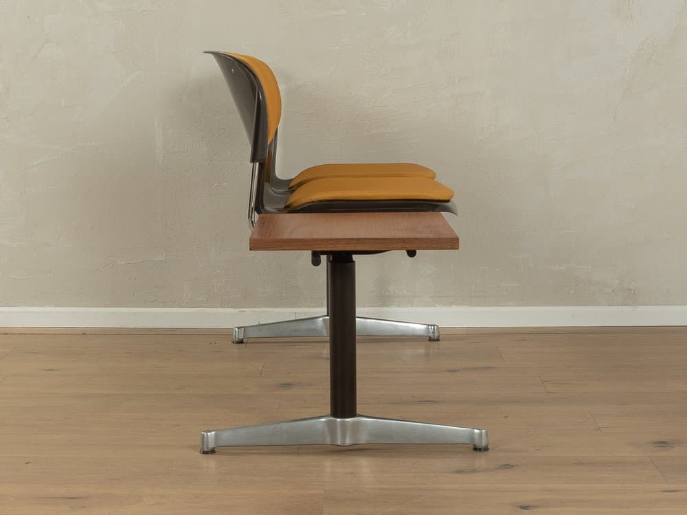 Ławka Space Age, brązowy, stal nierdzewna, tworzywo, teak, Niemcy, lata 70. - 286611