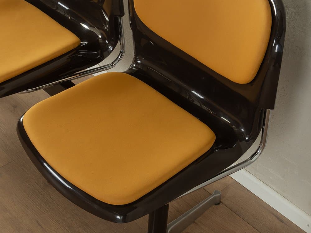 Ławka Space Age, brązowy, stal nierdzewna, tworzywo, teak, Niemcy, lata 70. - 286614