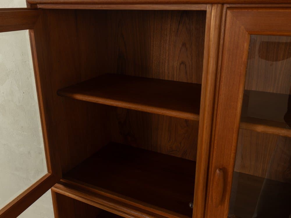 Witryna, teak brązowy, szkło czarny, Niemcy, lata 60. - 286605