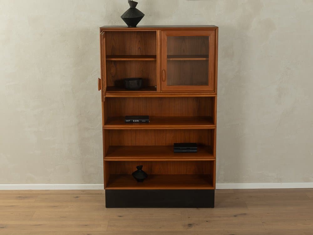 Witryna, teak brązowy, szkło czarny, Niemcy, lata 60. - 286602