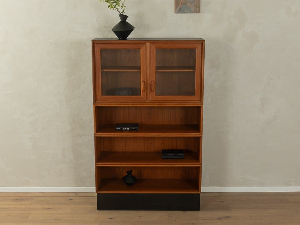 Witryna, teak brązowy, szkło czarny, Niemcy, lata 60. - 286601