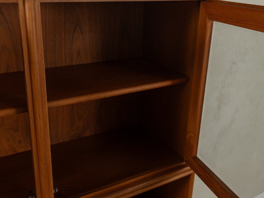 Witryna, teak brązowy, szkło czarny, Niemcy, lata 60. - 286604