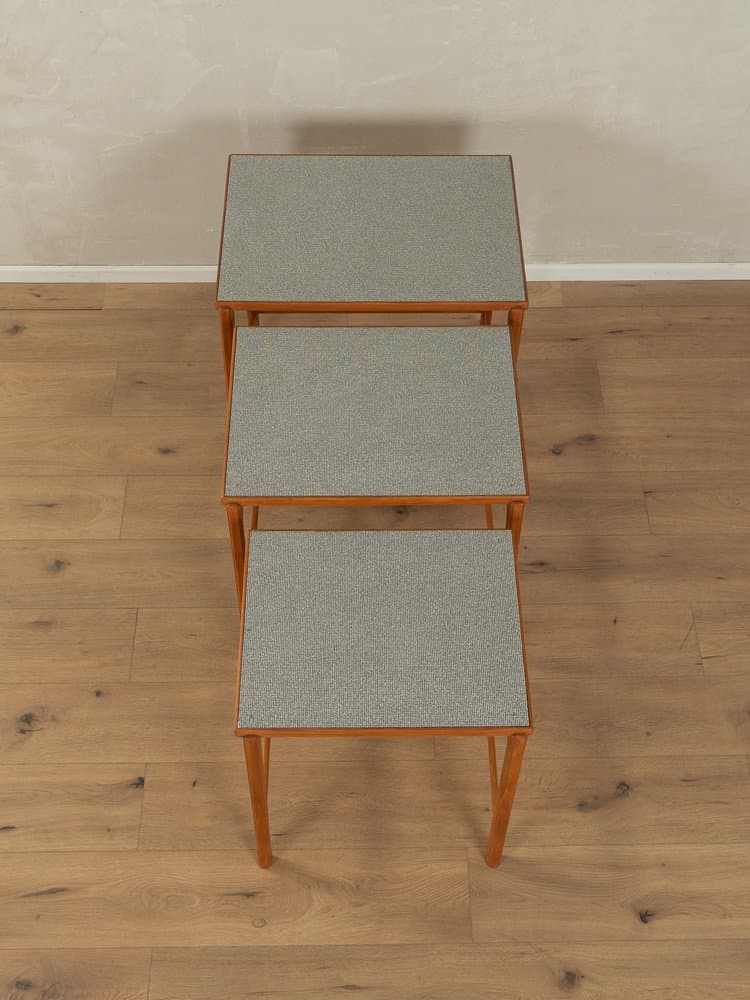 Zestaw trzech stolików pomocniczych, wiśnia brązowy, Niemcy, lata 50. - 286538