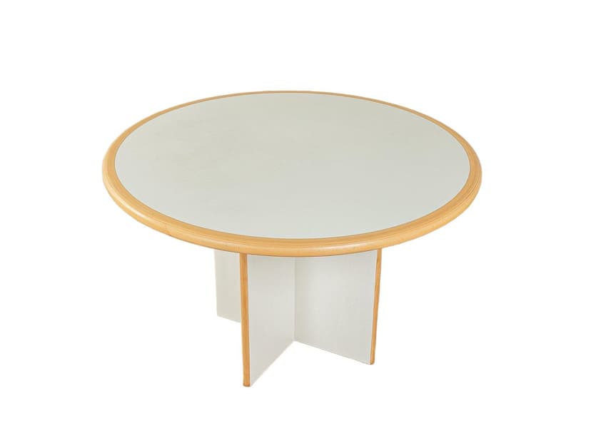 Stół jadalniany okrągły, jesion biały, Niemcy, lata 70.