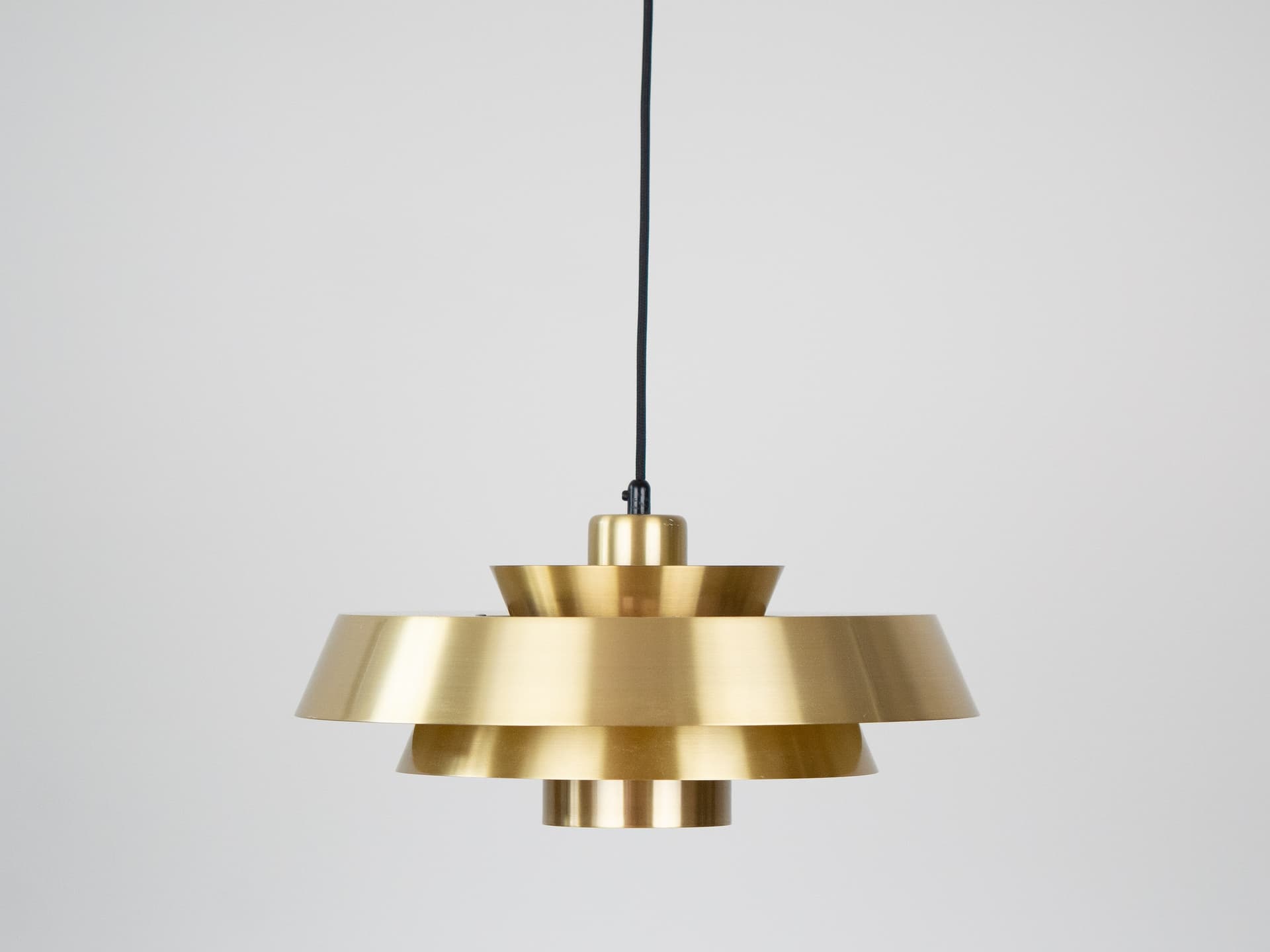 Pendant Lamp Nova, gold brass, by J. Hammerborg, Fog & Mørup, Denmark, 1960s. - 284314