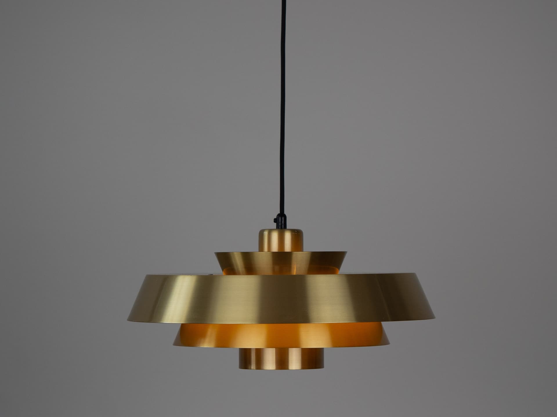 Pendant Lamp Nova, gold brass, by J. Hammerborg, Fog & Mørup, Denmark, 1960s. - 284313