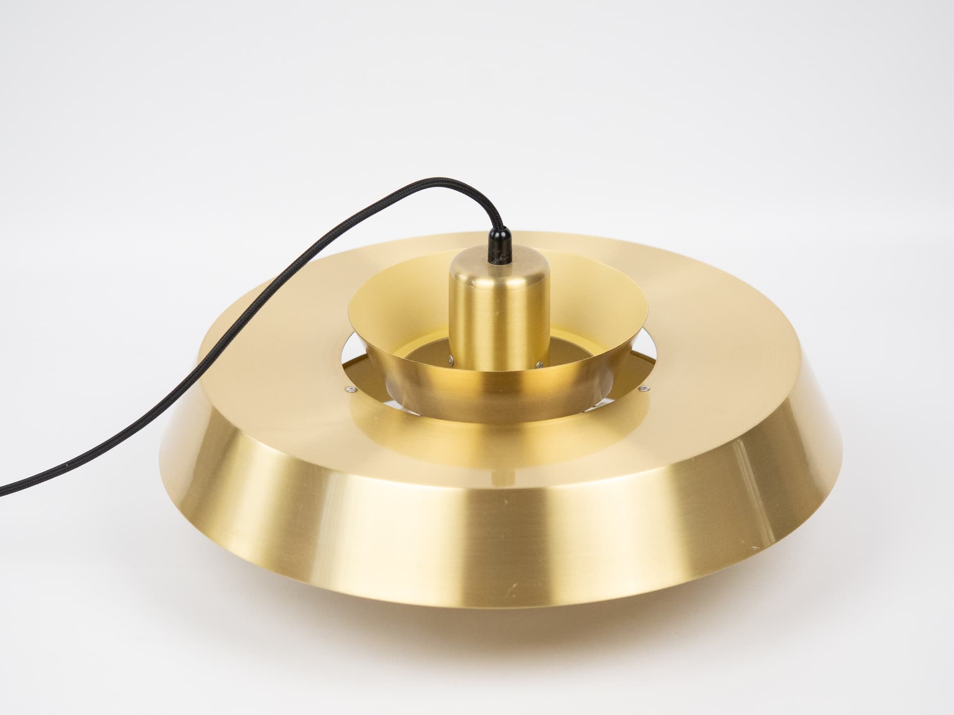 Pendant Lamp Nova, gold brass, by J. Hammerborg, Fog & Mørup, Denmark, 1960s. - 284318