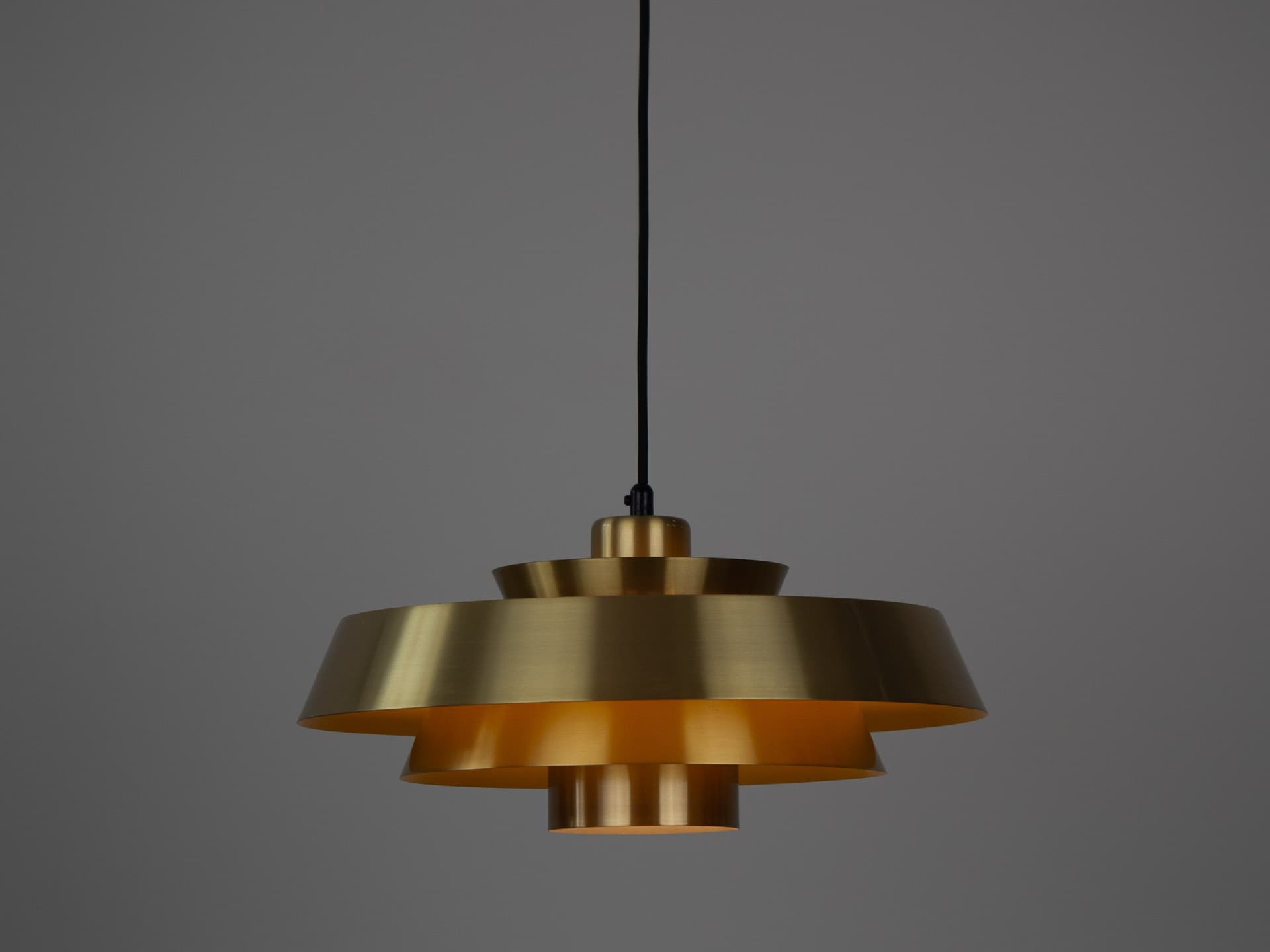 Pendant Lamp Nova, gold brass, by J. Hammerborg, Fog & Mørup, Denmark, 1960s. - 284315