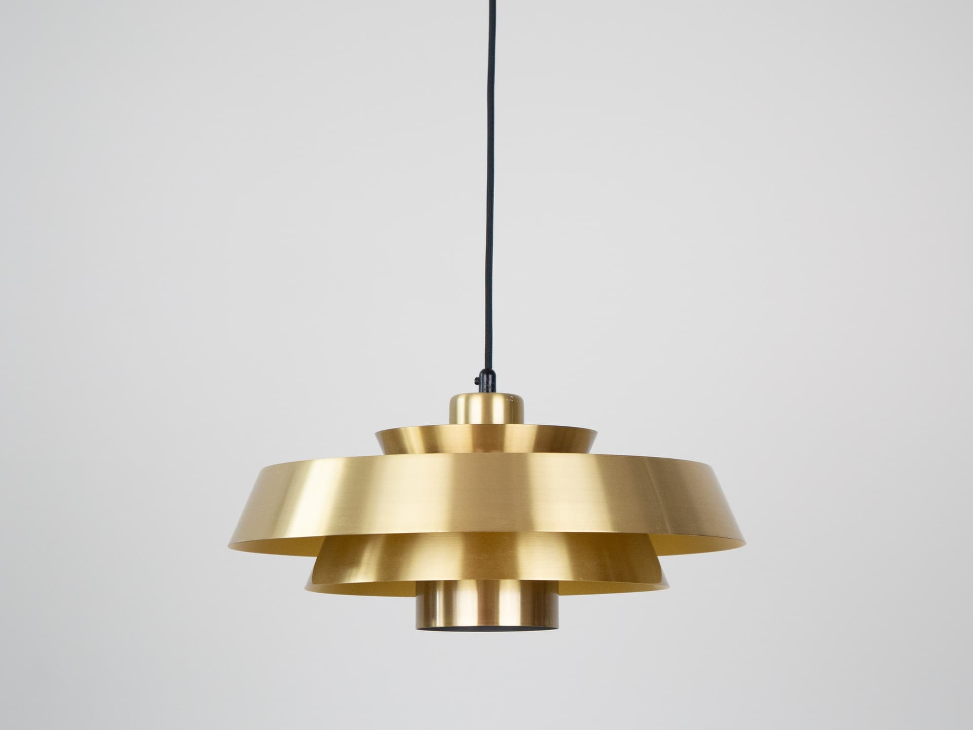 Pendant Lamp Nova, gold brass, by J. Hammerborg, Fog & Mørup, Denmark, 1960s. - 284316