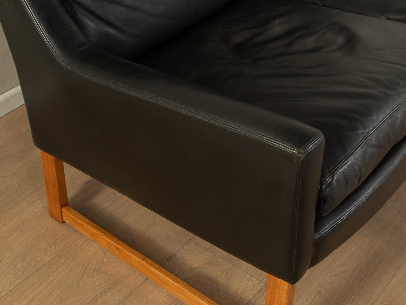 Sofa, black leather, by R. B. Glatzel, Kill International, Germany, 1960s. - 286517