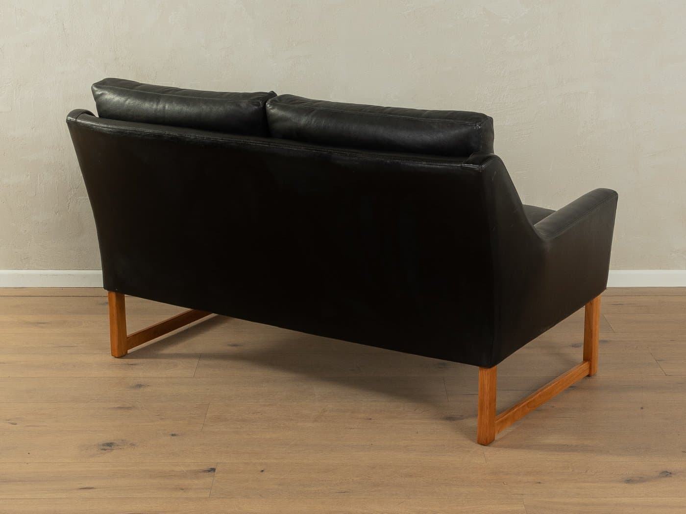 Sofa, black leather, by R. B. Glatzel, Kill International, Germany, 1960s. - 286516