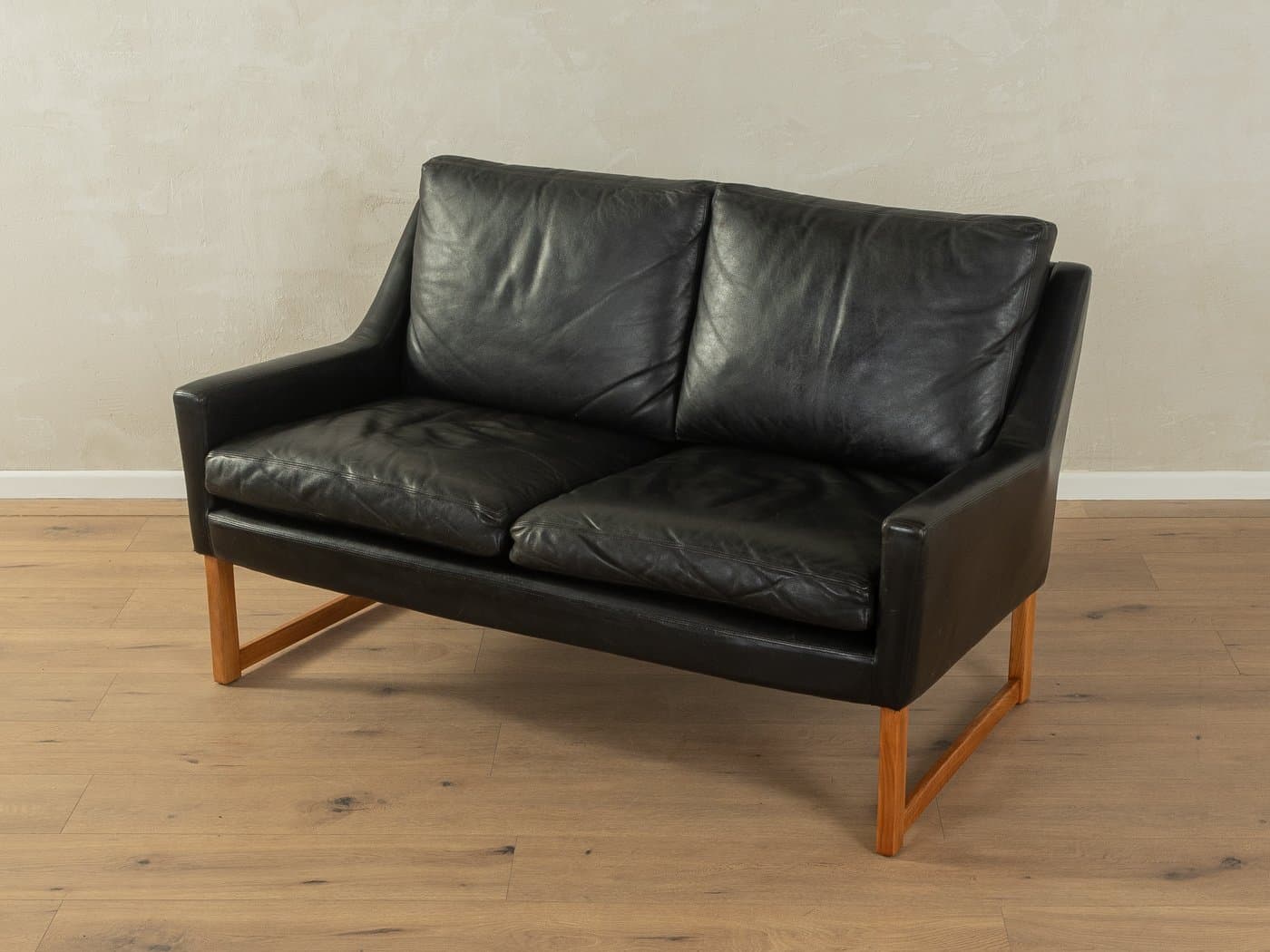 Sofa, black leather, by R. B. Glatzel, Kill International, Germany, 1960s. - 286520