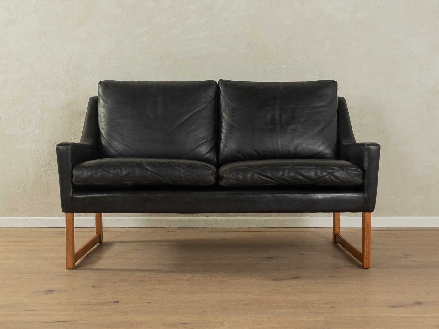 Sofa, black leather, by R. B. Glatzel, Kill International, Germany, 1960s. - 286515
