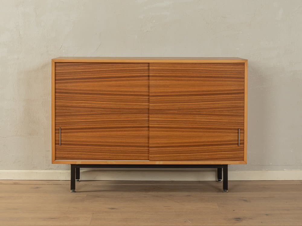 Komoda, brązowy, drewno, stal czarna, Niemcy, lata 50. - 286504