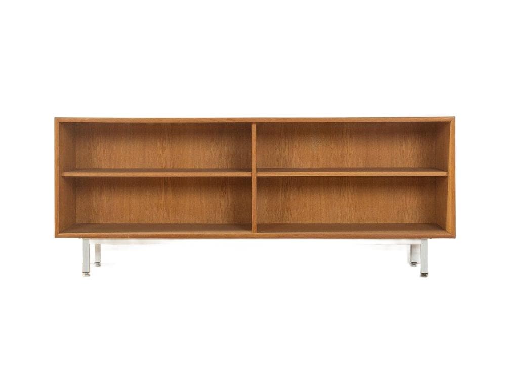 Sideboard, dąb brązowy, stal biała, WK Möbel, Niemcy, lata 60.