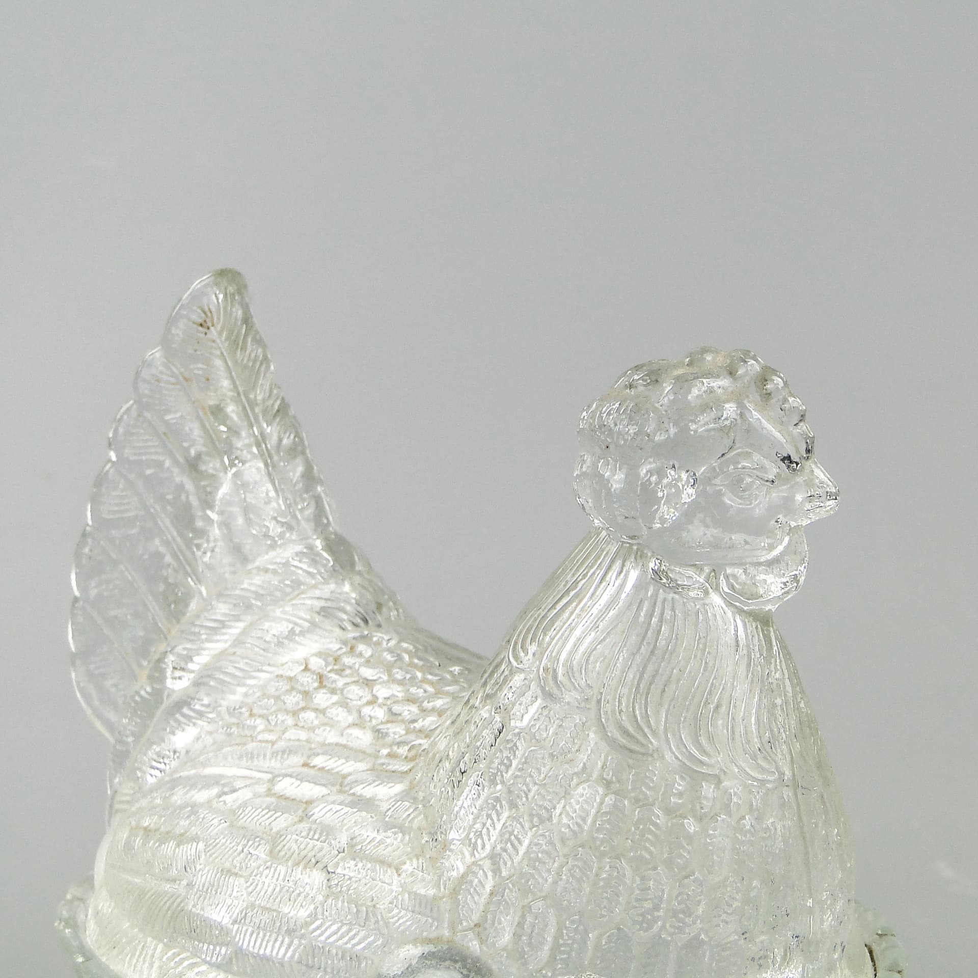 Bomboniera kura, szkło transparent, Ząbkowice, Polska, lata 70. - 2209