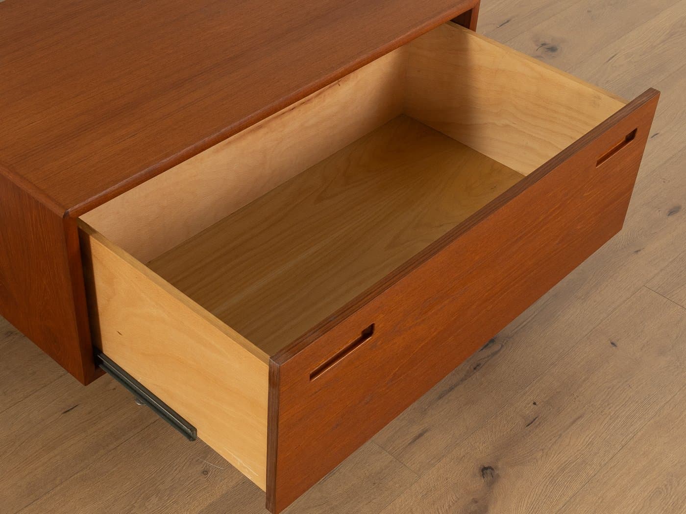 Komoda, teak, stal czarna, Dania, lata 60. - 286425