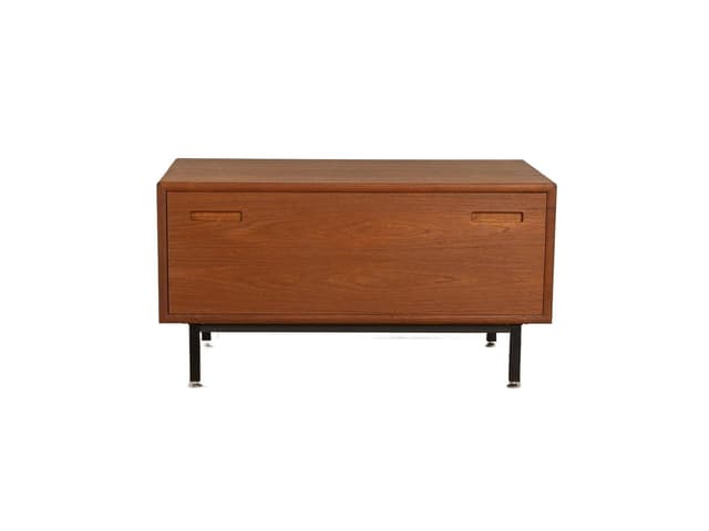 Komoda, teak, stal czarna, Dania, lata 60. - WYMIARY