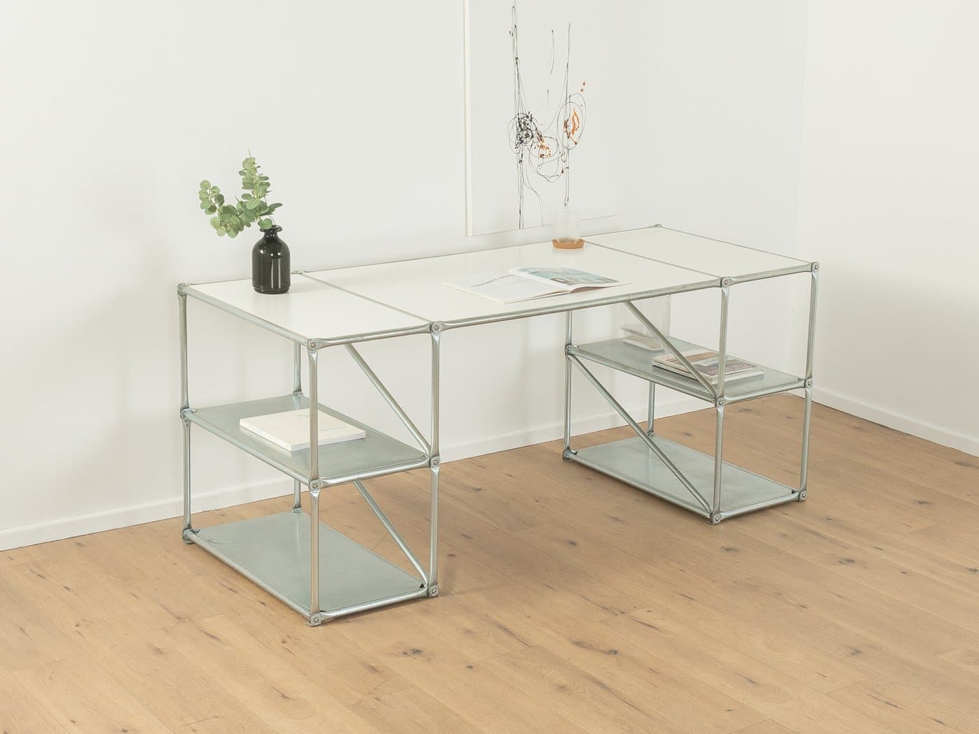 Desk, silver, stainless steel, Germany, 1980s. - 286403