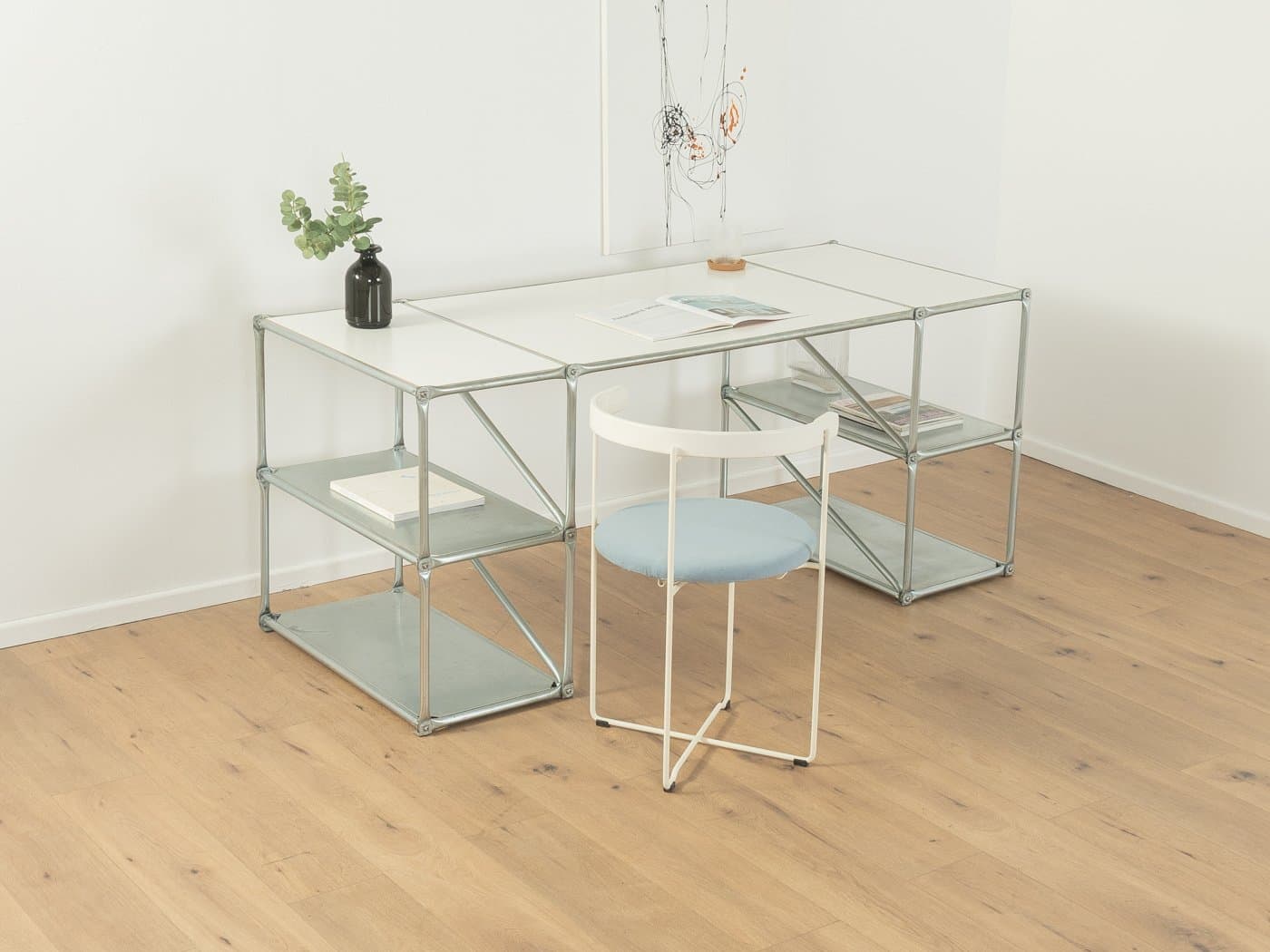 Desk, silver, stainless steel, Germany, 1980s. - 286404