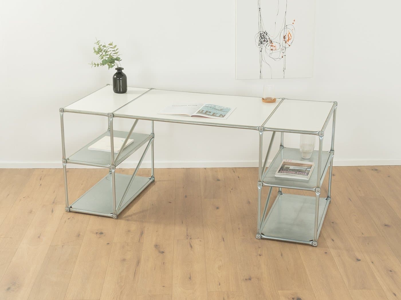 Desk, silver, stainless steel, Germany, 1980s. - 286401