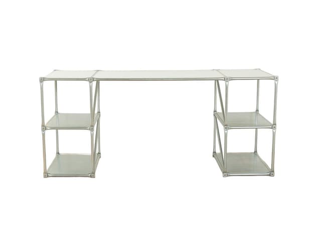 Desk, silver, stainless steel, Germany, 1980s. - DIMENSION