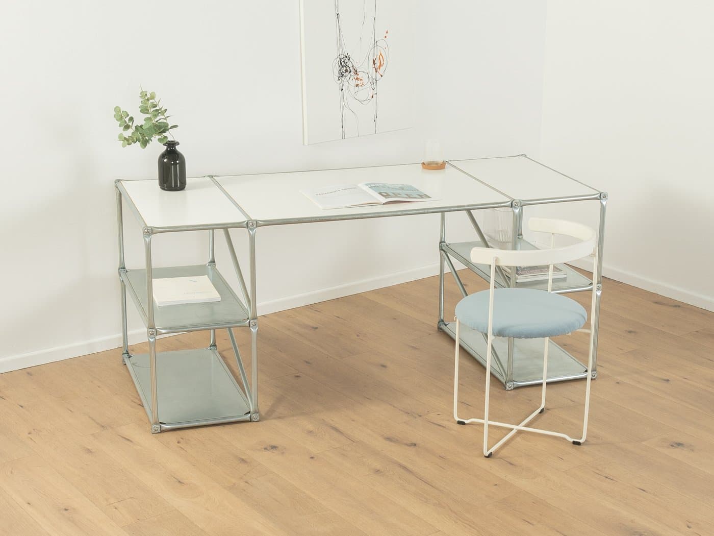 Desk, silver, stainless steel, Germany, 1980s. - 286398